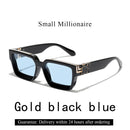 Óculos de Sol Luxuosos Ruiao Retro Black Millionaire Shades 2026 para Homens, Designer de Marca Famosa, Óculos de Sol Quadrados para Homens e Mulheres