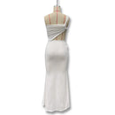 Vestido Longo Feminino Elegante para Festa e Baile, Sensual, de Verão, com Um Ombro Só, Estilo Irregular e Justo ao Corpo, Estilo Estrangeiro