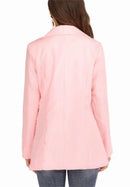 Cardigan feminino europeu e americano, com lapela, corte slim, elegante, manga comprida, estilo blazer.