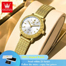 Olevs 5643 mulher relógio superior fino relógio de quartzo feminino espelho de alta dureza 30m à prova dwaterproof água senhoras relógio de pulso