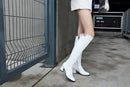 Botas altas no joelho para mulheres, sapatos pretos longos, saltos grossos, quentes, elegantes, senhoras, outono, inverno