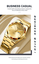 Homem relógio de quartzo luxo à prova dwaterproof água luminosa data semana aço inoxidável relógio masculino relógios masculino reloj hombre