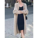 Cardigã feminino grosso e quente para outono e inverno, estilo casual, em imitação pura de lã de vison, tricotado.