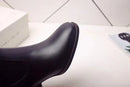 Botas altas no joelho para mulheres, sapatos pretos longos, saltos grossos, quentes, elegantes, senhoras, outono, inverno
