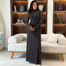 Sexy carta impressão transparente malha sheer vestido 2025 nova moda outono inverno elegante manga longa clube festa vestidos longos