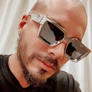 Óculos de Sol Luxuosos Ruiao Retro Black Millionaire Shades 2026 para Homens, Designer de Marca Famosa, Óculos de Sol Quadrados para Homens e Mulheres
