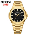 Nibosi relógios masculinos de luxo à prova dwaterproof água luminosa data relógios esportes quadrado relógio masculino casual relógio de pulso quartzo masculino