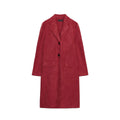 Casaco Feminino de Outono Estilo Minimalista Manga Longa com Barra Reta Efeito Camurça Reversível Estilo Commute Comprimento ...