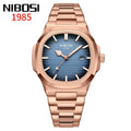 Nibosi relógios masculinos de luxo à prova dwaterproof água luminosa data relógios esportes quadrado relógio masculino casual relógio de pulso quartzo masculino
