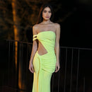 Vestido Longo Feminino Elegante para Festa e Baile, Sensual, de Verão, com Um Ombro Só, Estilo Irregular e Justo ao Corpo, Estilo Estrangeiro