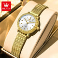 Olevs 5643 mulher relógio superior fino relógio de quartzo feminino espelho de alta dureza 30m à prova dwaterproof água senhoras relógio de pulso