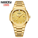 Nibosi relógios masculinos de luxo à prova dwaterproof água luminosa data relógios esportes quadrado relógio masculino casual relógio de pulso quartzo masculino