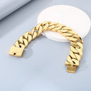Hip hop 43mm cor dourada cubana corrente gargantilha para mulheres 316l aço inoxidável colar pesado masculino encantos robusto na moda jóias presente