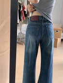 Calça Jeans Feminina Forrada com Fleece, Cintura Alta, Perna Larga, Modelo Flare, Grossa, Outono Inverno, Novo Estilo, Tamanhos Grandes, Confortável, Corte Reto