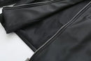Moda curta jaqueta de motociclista feminina couro falso turn-down colarinho zíper estilo rua solto ajuste manga longa casaco de inverno
