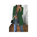 Cardigan feminino europeu e americano, com lapela, corte slim, elegante, manga comprida, estilo blazer.
