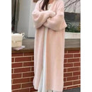 Cardigã feminino grosso e quente para outono e inverno, estilo casual, em imitação pura de lã de vison, tricotado.
