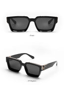 Óculos de Sol Luxuosos Ruiao Retro Black Millionaire Shades 2026 para Homens, Designer de Marca Famosa, Óculos de Sol Quadrados para Homens e Mulheres