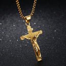 Colar de cruz premium para mulheres banhado a ouro 18k corrente com pingente de cruz de ouro da moda para meninas colar de crucifixo para mulheres e meninas