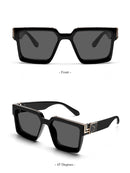 Óculos de Sol Luxuosos Ruiao Retro Black Millionaire Shades 2026 para Homens, Designer de Marca Famosa, Óculos de Sol Quadrados para Homens e Mulheres