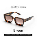 Óculos de Sol Luxuosos Ruiao Retro Black Millionaire Shades 2026 para Homens, Designer de Marca Famosa, Óculos de Sol Quadrados para Homens e Mulheres