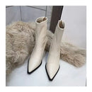 Outono inverno feminino botas de tornozelo fino moda elegante apontou toe sapatos finos salto alto feminino morder botas curtas