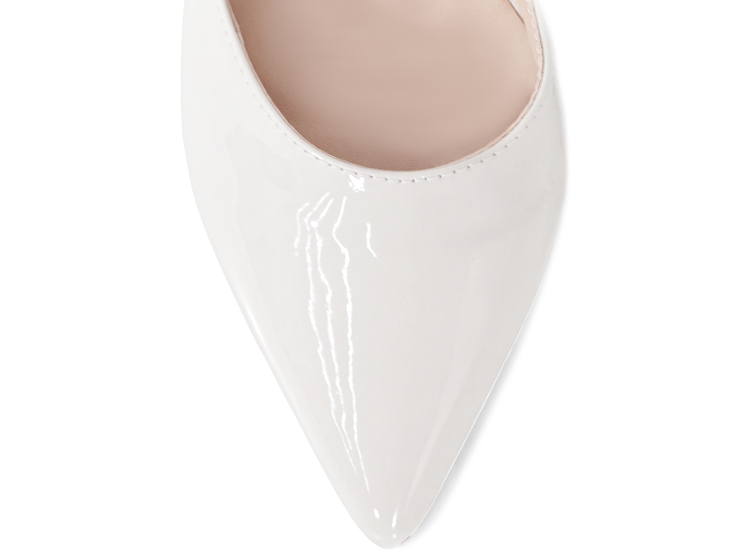 Scarpin Feminino Off White Tira Cruzada Salto 8cm - Imagem 4
