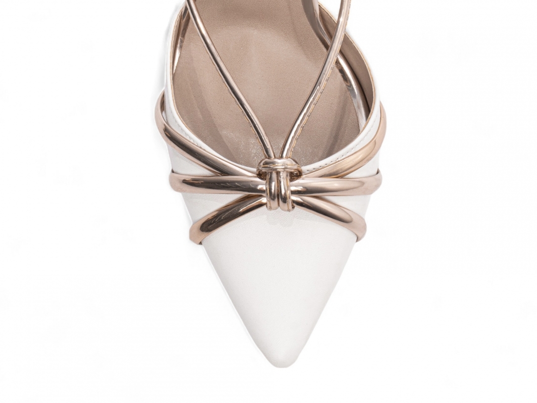 Scarpin Feminino Branco Rosé Salto Alto 9cm - Imagem 3