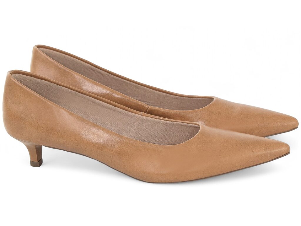 Scarpin Feminino Clássico Caramelo Salto Baixo 4cm Bico Fino