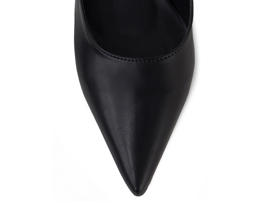 Scarpin Slingback Feminino Preto Salto Baixo 4cm Bico Fino