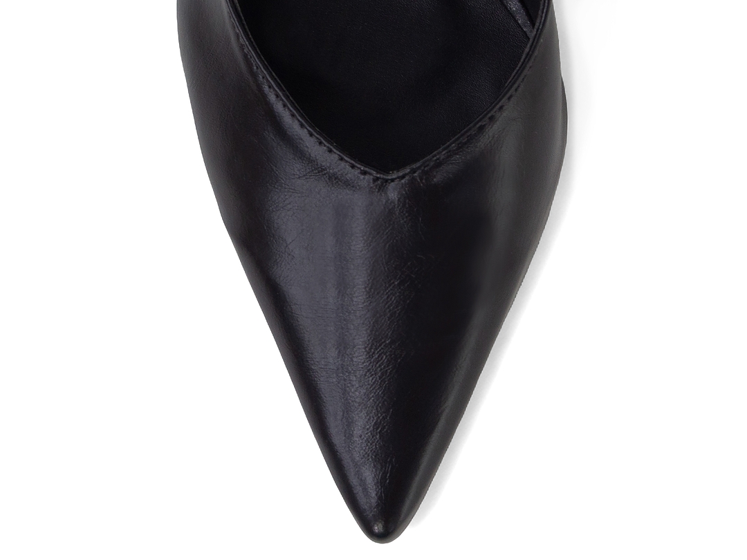 Scarpin Slingback Feminino Preto Anabela 9cm Corte V